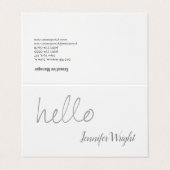 Hallo Professionele minimalist grijs wit Visitekaartjes (Buitenkant ongevouwen)