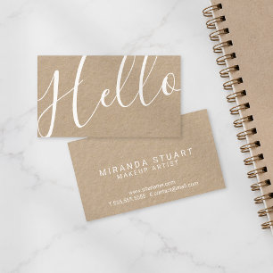 Hallo Professionele Moderne Script Kraft Papier Visitekaartje