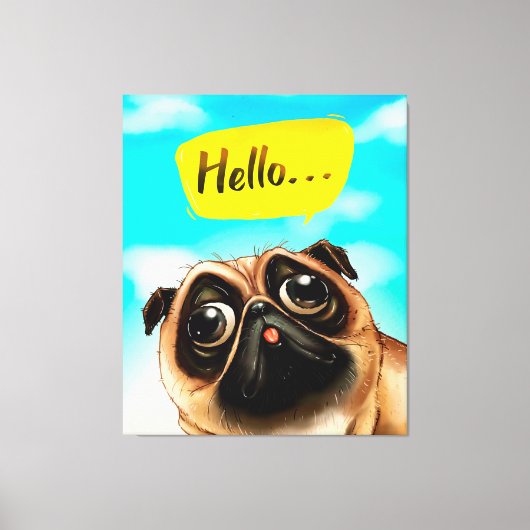 hallo Pug Gift Idee, Pug Owner, Hondenliefhebber C Canvas Afdruk (Voorkant)