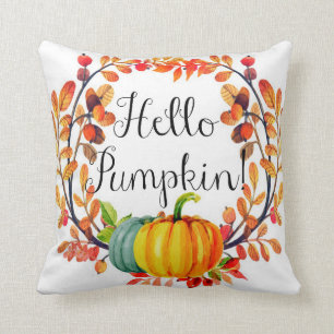 "Hallo Pumpkin!" Autumn Wreath Sierkussen
