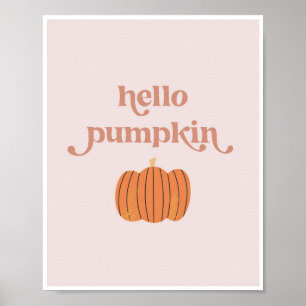 hallo Pumpkin Cute Pink Retro  Font Poster