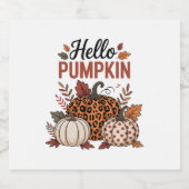 hallo Pumpkin Herfst herfst Sparkling Wijnetiket (Enkel label)