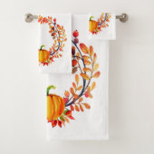 "Hallo Pumpkin!" Najaar Wreath Bathroom Towel Set Bad Handdoek (Insitu)