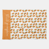 hallo Pumpkin Pattern Herfst Oranje Green Theedoek (Horizontaal)