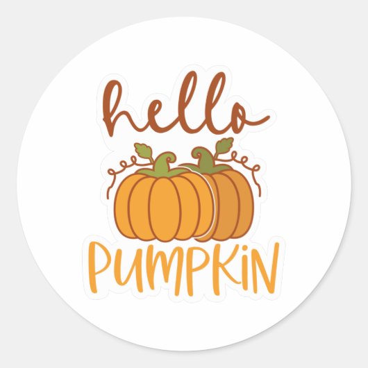 hallo Pumpkin Ronde Sticker (Voorkant)