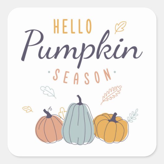 hallo Pumpkin Season Vierkante Sticker (Voorkant)