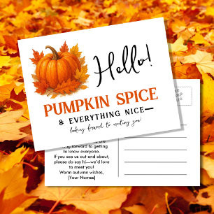 Hallo Pumpkin Spice & Everything Leuke buurman Aankondigingskaart