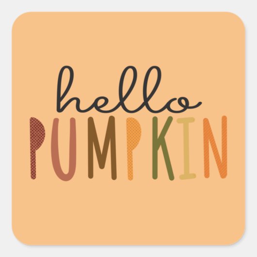 hallo Pumpkin-Sticker Vierkante Sticker (Voorkant)
