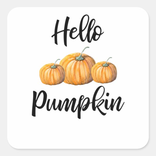 hallo Pumpkin Vierkante Sticker (Voorkant)