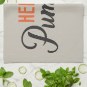 "Hallo Pumpkin" zilverbeige met moderne letters Theedoek (Gevouwen)