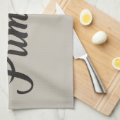 "Hallo Pumpkin" zilverbeige met moderne letters Theedoek (Quarter Fold)