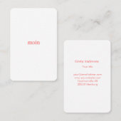 Hallo Pure Moin/Moin Visitekaartje (Voorkant / Achterkant)