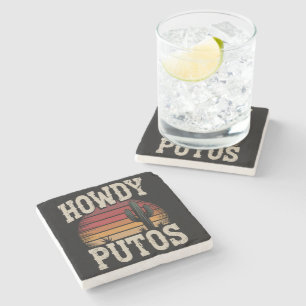 Hallo Putos Grappige Cactus Retro Vintage Stenen Onderzetter