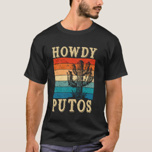Hallo Putos Grappige Cactus Retro Vintage Western T-shirt