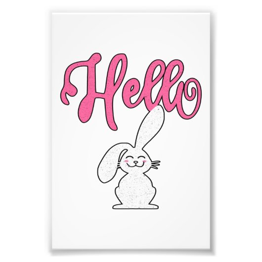hallo Rabbit Bunny | Cute Bunny Lovers Gift Foto Afdruk (Voorkant)