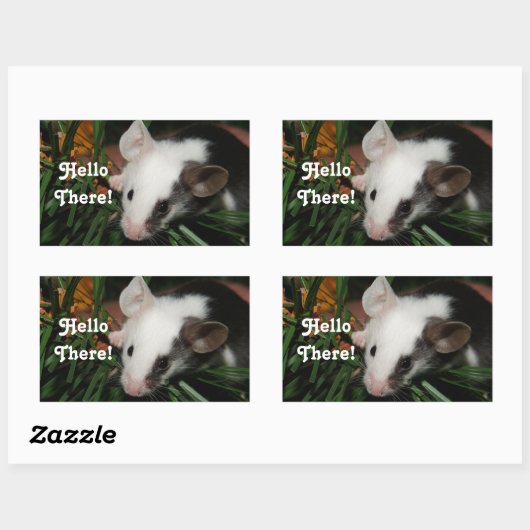 hallo rechthoekige sticker (Vel)