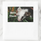 hallo rechthoekige sticker (Tas)