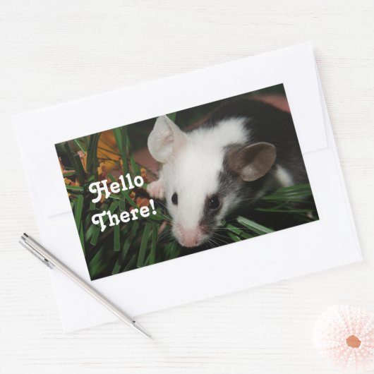 hallo rechthoekige sticker (Envelop)