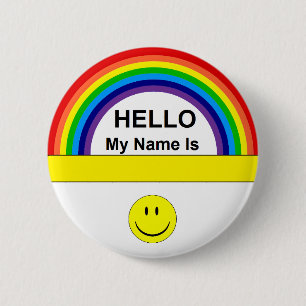 hallo regenboogButton Ronde Button 5,7 Cm
