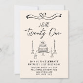 Hallo Retro Coquette Cake Kaart (Voorkant)