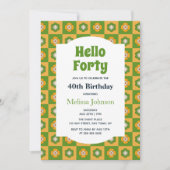 Hallo Retro Daisy Floral Checkered Kaart (Voorkant)