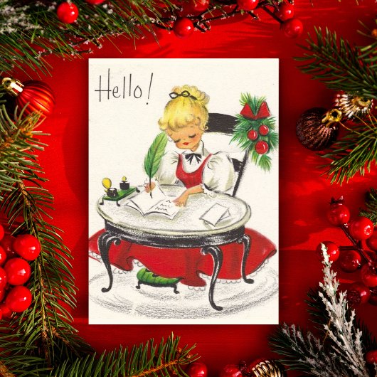 Hallo Retro Feestdagen Kaart