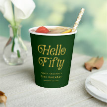 Hallo Retro Groen en Goud 50ste Verjaardagsfeestje