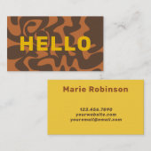Hallo Retro Groovy Art Visitekaartje (Voorkant / Achterkant)