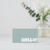 Hallo Retro Groovy Green QR-code Visitekaartje (Staand voorkant)