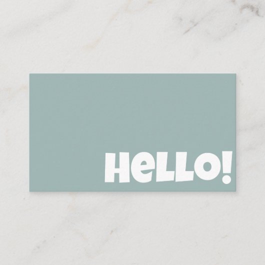 Hallo Retro Groovy Green QR-code Visitekaartje (Voorkant)