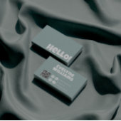 Hallo Retro Groovy Green QR-code Visitekaartje