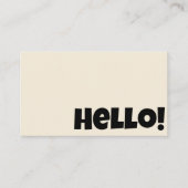 Hallo Retro Groovy Neutral Cream QR Code Bold Visitekaartje (Voorkant)