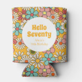 Hallo Retro Hippie Groovy Flower Blikjeskoeler (Achterkant)