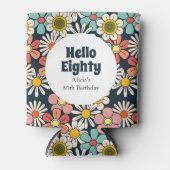 Hallo Retro Hippie Groovy Flower Blikjeskoeler (Voorkant)