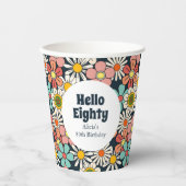 Hallo Retro Hippie Groovy Flower Papieren Bekers (Voorkant)