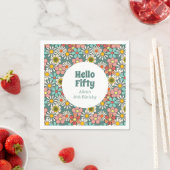 Hallo Retro Hippie Groovy Flower Servet (Insitu)