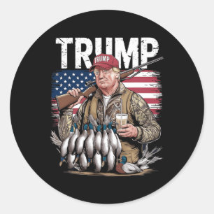 Hallo Retro Trump Jacht Eend Ronde Sticker