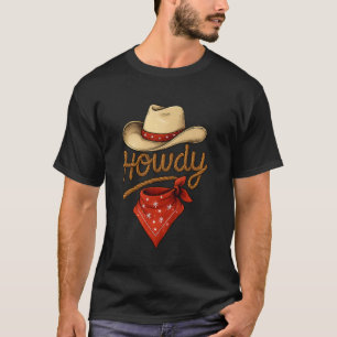 Hallo Retro Western Grappige Cowboy of Cowgirl T-shirt