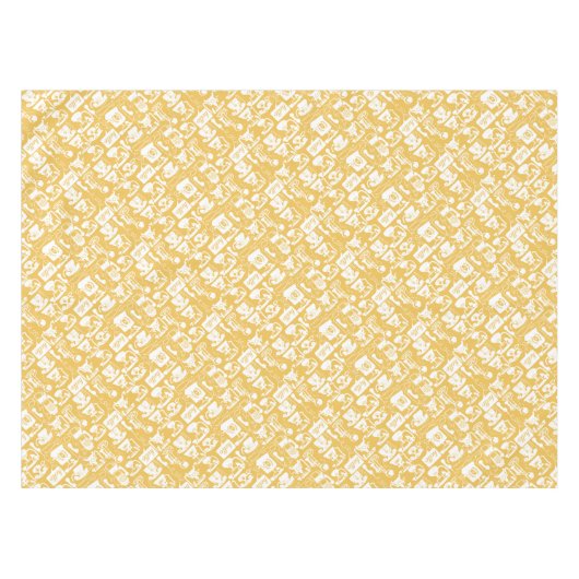 Hallo Retro Yellow of Tafelkleed (Voorkant (Horizontaal))