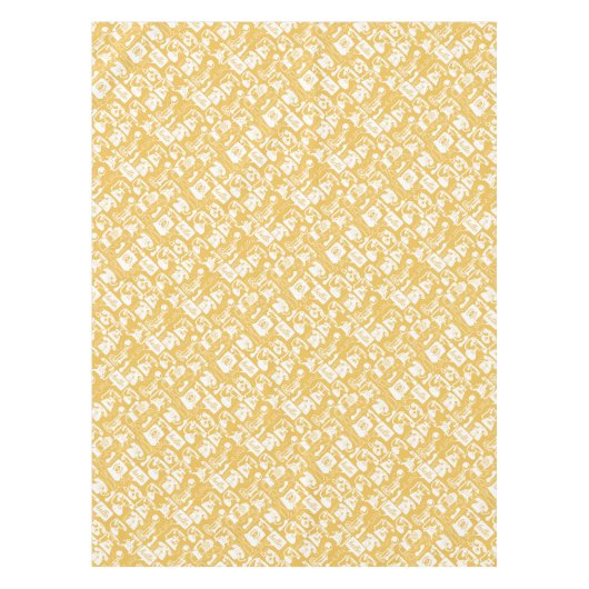 Hallo Retro Yellow of Tafelkleed (Voorkant)