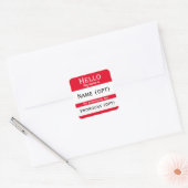 Hallo Rood Vierkante Sticker (Envelop)