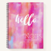 Hallo roze Abstracte Waterverf Notitieboek (Voorkant)