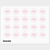 Hallo Roze blad Ronde Sticker (Vel)