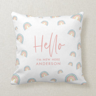 hallo roze, girale regenboognieuwe baby bib gooien kussen