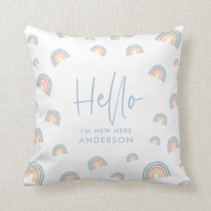 hallo roze, girale regenboognieuwe baby bib kussen