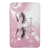 hallo - Roze Glitter Eyes Badmat (Voorkant Verticaal)