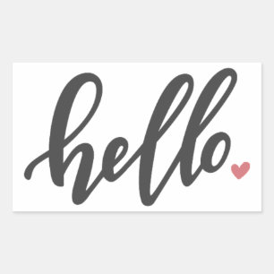 Hallo Roze hart Rechthoekige Sticker