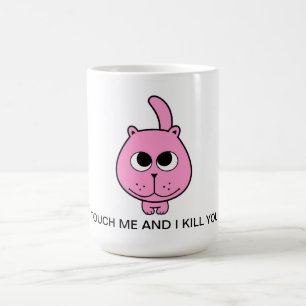hallo roze kleine kat glimlach cartoon koffiemok