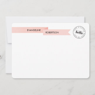 hallo roze lint notitiekaartje