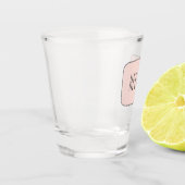 hallo roze partij etiketlijn aangepaste tekstparti shot glas (Links)